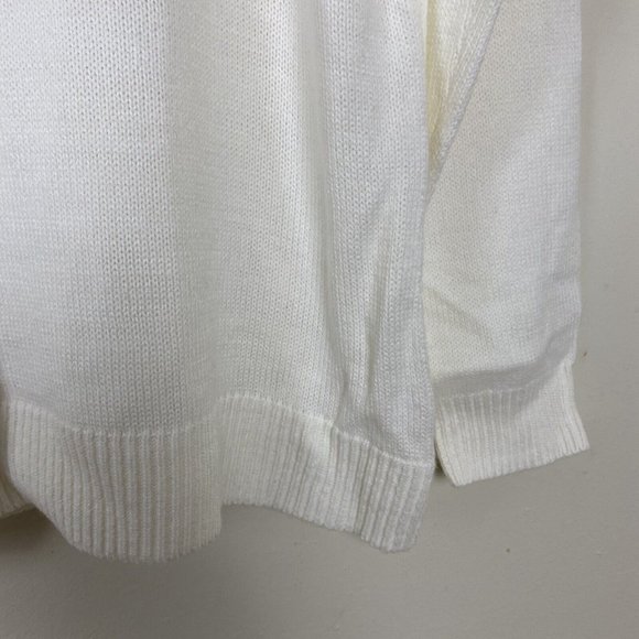 NWT Croft and Barrow Sweater Cardinal Bird Embroidered Sequin Women XXL Ivory - Picture 5 of 6